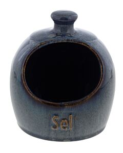 Oldenhof 1821 zoutbox ø 16 cm aardewerk indigo spickel blauw