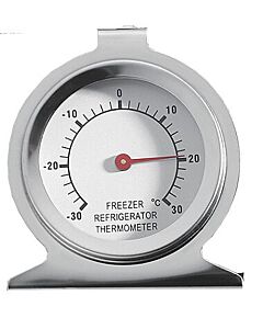 Oldenhof diepvries- en koelkastthermometer rond rvs
