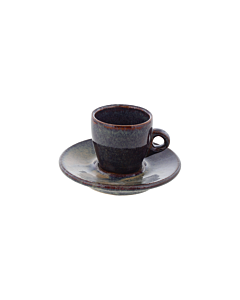 Oldenhof 1821 espressokopje met schotel aardewerk mosgroen