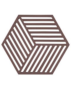 Zone Denmark Hexagon onderzetter 16 x 14 cm silicone chocoladebruin 