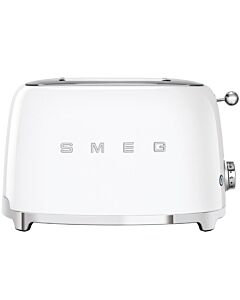 SMEG 50's style broodrooster 2 sleuven staal mat wit