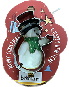 Birkmann Kerst Sneeuwpop met hoed mini-uitsteekvorm 5,5 cm rvs