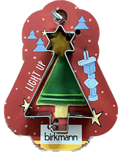 Birkmann Kerst Kerstboom met sterpiek mini-uitsteekvorm 5,5 cm rvs