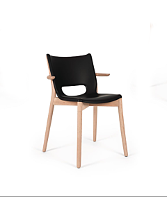 Alessi Philippe Starck Poêle stoel met armleuningen beukenhout staal zwart