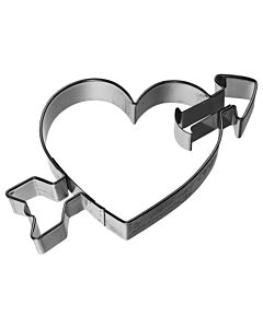 Birkmann uitsteekvorm hart met pijl 8 cm rvs