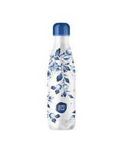 IZY Bottles x Heinen Delfts Blauw drinkfles 500 ml Blossom rvs