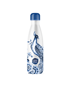 IZY Bottles x Heinen Delfts Blauw drinkfles 500 ml Peacock rvs