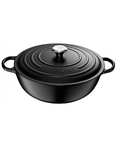 Le Creuset wok-braadpan 7 liter ø 32 cm gietijzer mat zwart