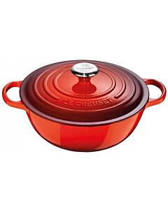 Le Creuset wok-braadpan 7 liter ø 32 cm gietijzer kersrood