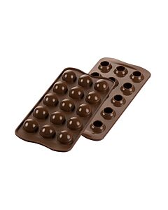Silikomart EasyChoc bonbonvorm Tartufino 3D silicone bruin