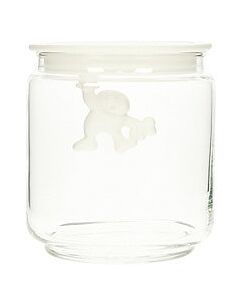 Alessi Gianni a little man holding on tight pot 700 ml wit