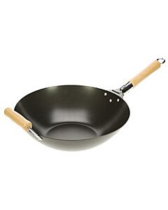Oldenhof wok met anti-aanbaklaag ø 35 cm plaatstaal zwart