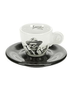 Lucaffé Mr. Exclusive espressokop en schotel zwart 2-delig
