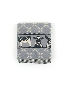 Bunzlau Castle Cows handdoek 53 x 60 cm katoen grijs