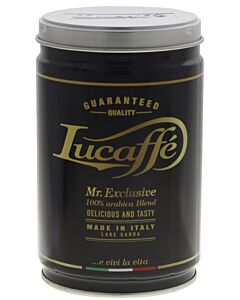 Lucaffé Mr. Exclusive 100% Arabica blik gemalen koffie 250 gram