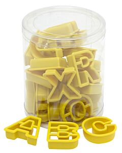 Fat Daddio's uitsteekvorm alfabet letters kunststof geel 26-