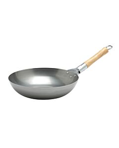 Oldenhof wok met steel ø 25 cm plaatstaal