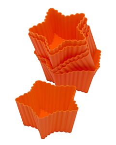 Silikomart cupcakevorm ster 7 cm silicone oranje 6 stuks