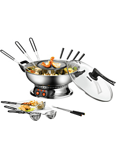 Unold Asia Fondue rond ø 41,5 cm 6 persoons rvs