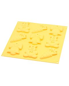 Silikomart bakvorm My Easter Cookies 9 cm silicone geel 9 stuks