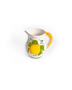 Oldenhof water-/ wijnkan met citroenen 1 liter aardewerk wit