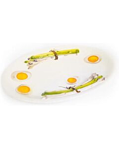 Oldenhof ovale schaal met asperges en eieren 40 x 30 cm 