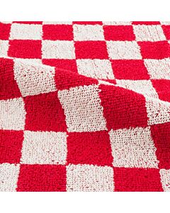 Bunzlau Castle Block handdoek 53 x 60 cm katoen rood