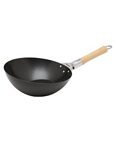 Oldenhof wok ø 28 cm plaatstaal zwart
