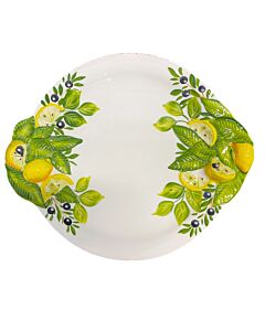 Oldenhof bord met citroenen Ø 30 cm aardewerk wit