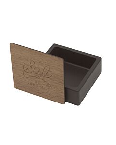 Epicurean zoutbox 10,5 cm papiercomposiet met hout zwart