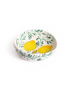 Oldenhof Arabesk ovale schaal met citroenen ø 20 cm aardewerk groen