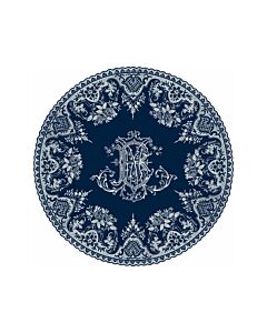 Gien Les Dépareillées-bleu Monogramme dinerbord ø 27,4 cm keramiek blauw