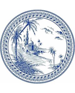 Gien Les Dépareillées-bleu Vues d'Orient dinerbord ø 27,4 cm keramiek blauw