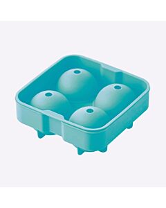 Dotz ijsblokjesvorm rond 4 ijsblokken ø 6 cm silicone aquablauw