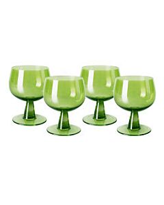 HK Living The Emeralds AGL4473 wijnglas laag ø 8,5 cm lime groen 4-delig