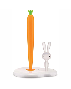 Alessi ASG42 HW Keukenrolhouder Bunny & Carrot kunststof wit transparant