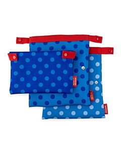 Mortier Pilon herbruikbare Snackbags 20 x 18 cm blauw 3-delig