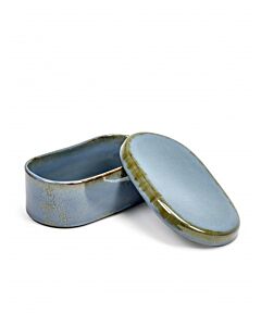 Serax botervloot ovaal 14,5 x 8,5 cm h 5 cm aardewerk smokey blue