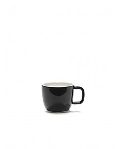 Serax Passe-Partout espressokop met oor 135 ml ø 7 cm h 5,7 cm porselein glanzend zwart
