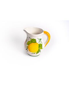 Oldenhof water-/ wijnkan met citroenen 1,8 liter aardewerk wit