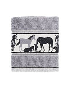 Bunzlau Castle Horse handdoek 53 x 60 cm katoen grijs