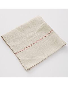 Charvet RYTHMO servet 45 x 45 cm linnen beige/rood
