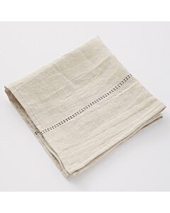 Charvet RYTHMO servet 45 x 45 cm linnen beige/zwart