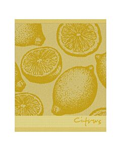 Oldenhof Citrus handdoek 50 x 55 cm katoen geel 