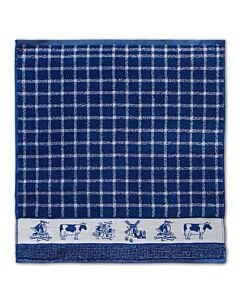 Oldenhof Dutchie handdoek 50 x 55 katoen blauw