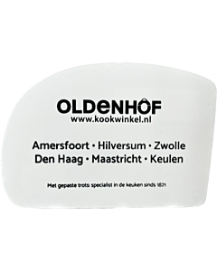 Oldenhof deegschraper rond 12 x 8,5 cm kunststof wit