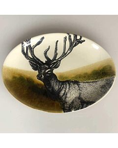 Duro Hunting Deer klein ovaal bord 30 x 21 cm aardewerk