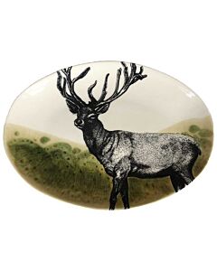 Duro Hunting Deer ovaal bord 39 x 28 cm aardewerk
