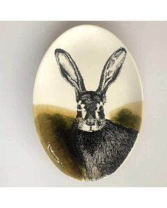 Duro Hunting Hare klein ovaal bord 30 x 21 cm aardewerk