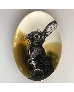 Duro Hunting Rabbit klein ovaal bord 30 x 21 cm aardewerk